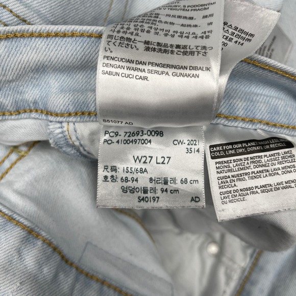 Levi's Jeans Women's Size 27x27 Blue Light Washed Ribcage Straight Ankle - Picture 5 of 10